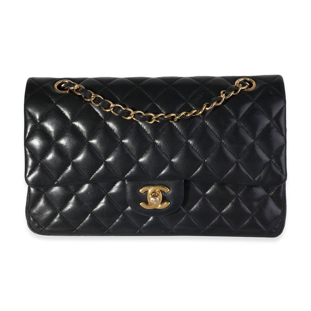 Chanel Black Quilted Lambskin Medium Classic Double Flap Bag